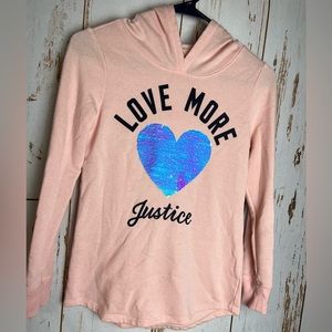 JUSTICE hooded long sleeve shirt, 10y